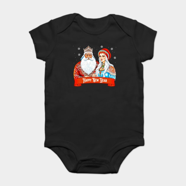 Ded Moroz and Snow Maiden Baby Bodysuit by HolidayBug